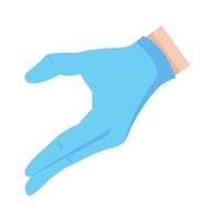Doctor hand on protective glove flat icon Healthcare procedures vector