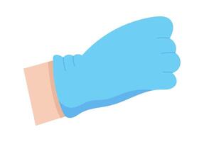 Doctor hand on protective glove flat Healthcare vector