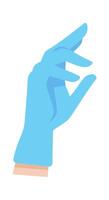 Doctor hand on protective glove flat icon Healthcare procedures Illustration Hand Drawn Icon vector