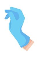 Doctor hand on protective glove flat icon Healthcare procedures Icon vector