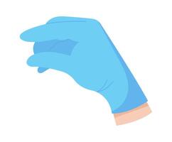 Doctor hand on protective glove flat icon Healthcare procedures Hand Drawn Icon vector