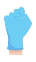 Doctor hand on protective glove flat icon Healthcare procedures Hand Drawn vector