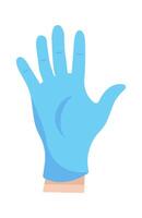 Illustration IconDoctor hand on protective glove flat icon Healthcare procedures vector