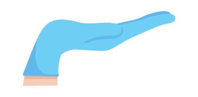 Illustration Hand Drawn IconDoctor hand on protective glove flat icon Healthcare procedures vector