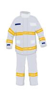 Station uniform flat icon Firefighter gear Fireman suit vector