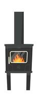 Modern fireplace flat icon Home interior Design element vector