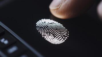 Fingerprint on a laptop screen photo