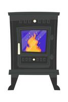 Isolated fireplace flat icon House interior Furniture vector