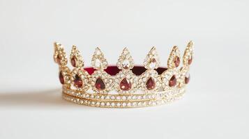 Opulent gold crown lined with plush red velvet photo