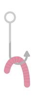 Bait on hook flat icon Fisherman equipment Fishing vector