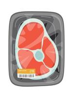 Beef meat steak flat icon Fresh packaged food vector