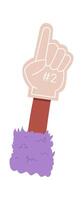 Number two flat icon Fun foam finger vector