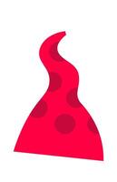 Red gnome hat flat icon Funny snowmen decor vector