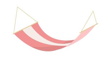 Handing fabric hammock flat icon Outside furniture vector