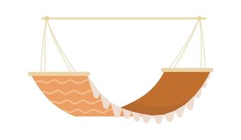 Swing fabric hammock flat icon Leisure outside element Illustration vector