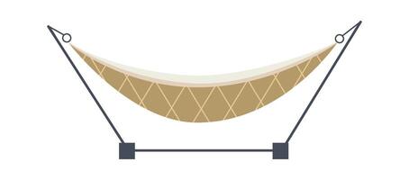 Portable outside cotton hammock flat icon Comfortable bed vector