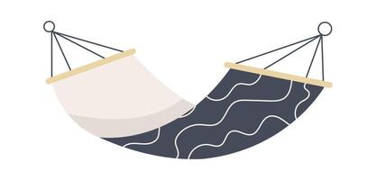 Swing fabric hammock flat icon Leisure outside element Illustration Icon vector