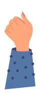 Hand rise up flat icon Correspondent takes interview Illustration vector