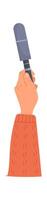 Correspondent hand with microphone flat icon vector