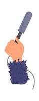 Correspondent hand with microphone flat icon Illustration Icon vector