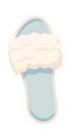 Home slippers single element flat icon Fluffy shoes vector