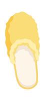 Comfortable yellow slippers flat icon Soft bedroom shoes vector