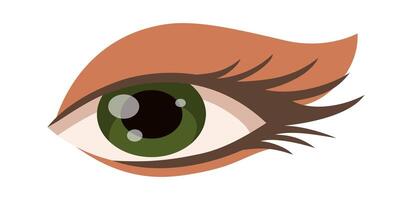Green eye flat icon Piercing vector