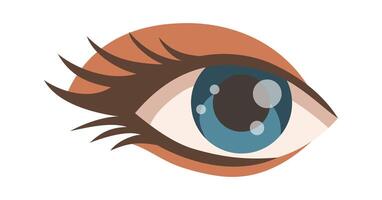Blue eye flat icon Piercing Body part vector