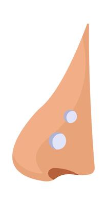 Nose piercing flat icon Stylish silver accessory Illustration Icon