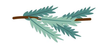 Frozen trees branch flat icon Traditional Christmas element vector