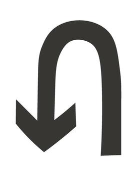 Road sign flat icon Reverse way Pointer for movement vector