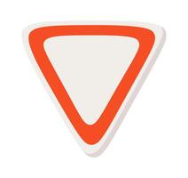 Road sign flat icon Priority symbol Give way vector