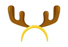 Drawn Christmas accessory flat icon Reindeer antlers headband Illustration vector