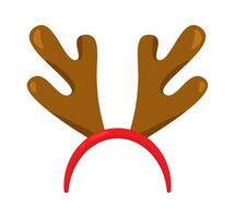 Funny headdress flat icon Reindeer antlers headband accessory vector