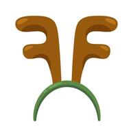 Reindeer antlers headband accessory flat icon Christmas party vector
