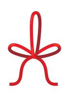 Winter season flat icon Christmas bell shaped red ribbon vector