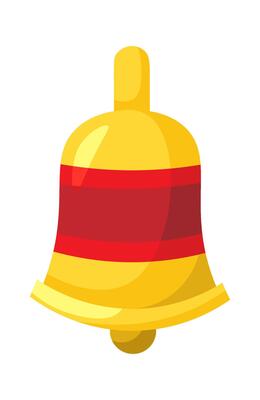 Single christmas bell element flat icon Winter festival