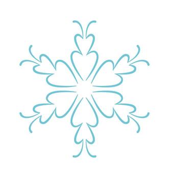 Snowflake element flat icon Extraordinary single winter element vector