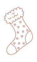 Christmas socks for fireplace flat icon Postcard decor element vector
