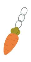 Carrot accessory for keys flat icon Keychain vector