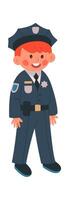 Policeman flat icon Boy in police officer uniform vector