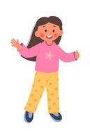 Happy girl flat icon Professions and children illustration vector