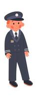 Policeman flat icon Boy wear police officer uniform vector