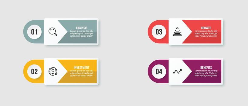 infografía modelo negocio concepto con flujo de trabajo vector
