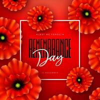 Red poppies for Remembrance Day vector