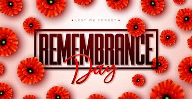 Red flowers for Remembrance Day vector