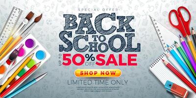 Back to school sale image vector