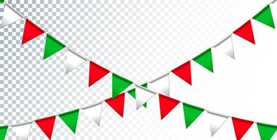 Red, white, and green festive bunting vector