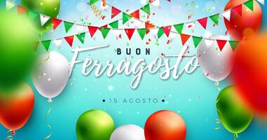 Buon Ferragosto celebration balloons vector