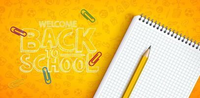 Back to school supplies and notebook vector